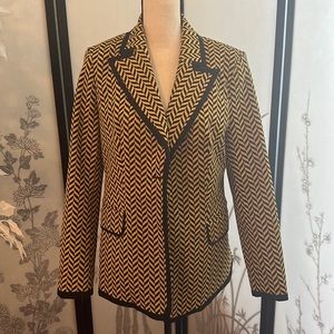 NY&Company Eva Mendes Black and Yellow Design Blazer, Medium